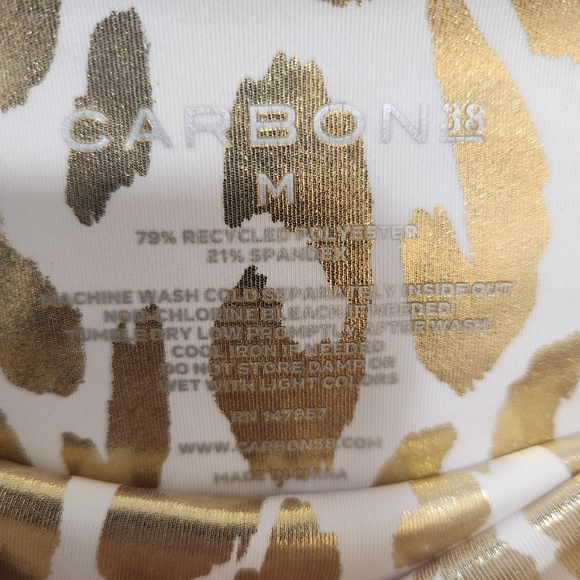 Carbon38 Metallic Leopard Print Leggings - Picture 3 of 4